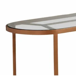Console en Verre Et Métal Cuivré