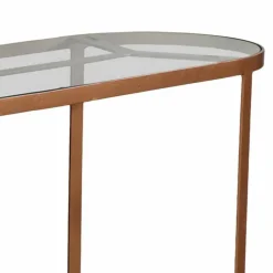 Console en Verre Et Métal Cuivré