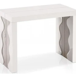 Console extensible blanche bicolore 250cm laque CHICAGO