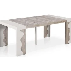 Console extensible blanche bicolore 250cm laque CHICAGO