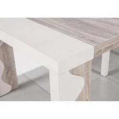 Console extensible blanche bicolore 250cm laque CHICAGO