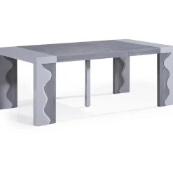 Console extensible chêne gris 250cm laque CHICAGO