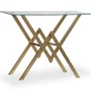 Console MURVIEL En Verre Et Pieds Or