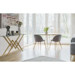 Console MURVIEL En Verre Et Pieds Or