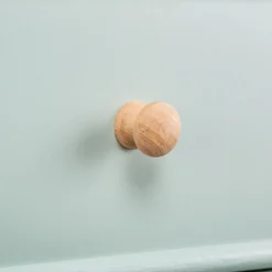 Console scandinave en bois avec 2 tiroirs vert menthe