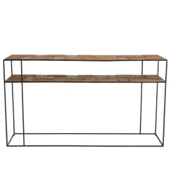 Console SIXTINE 2 plateaux teck et métal