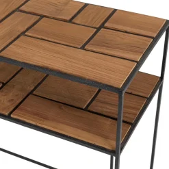 Console SIXTINE 2 plateaux teck et métal