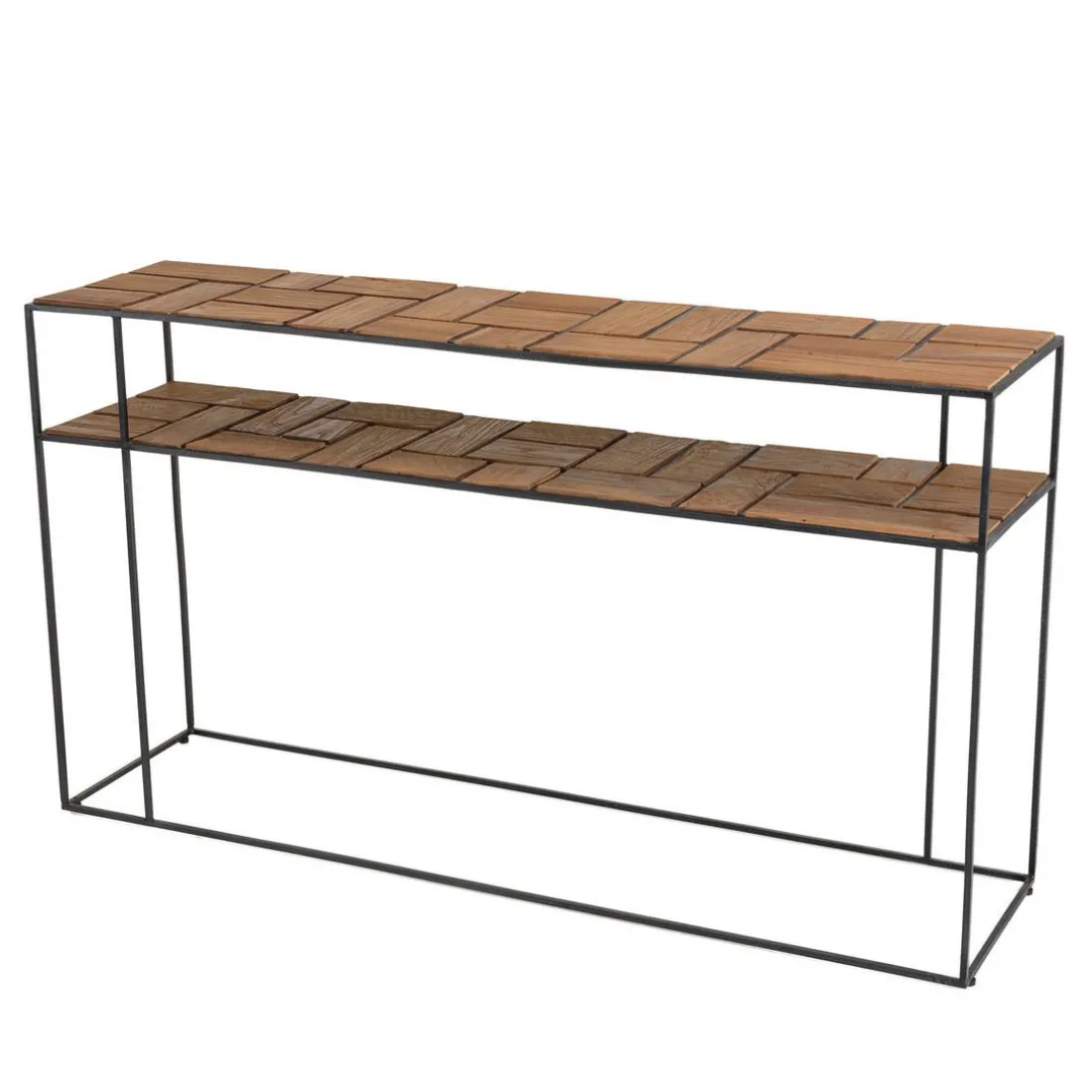 Console SIXTINE 2 plateaux teck et métal