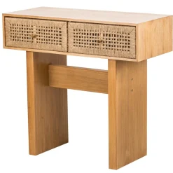 Console Table Scandinave en Bois avec 2 Tiroirs