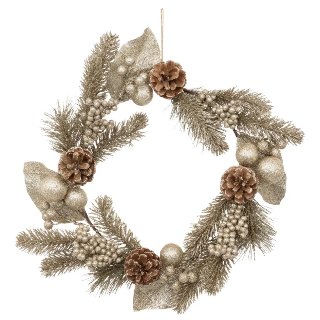 Couronne de Noël dorée pomme de pain