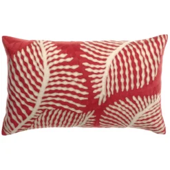 Coussin brodé FLORA Papaye