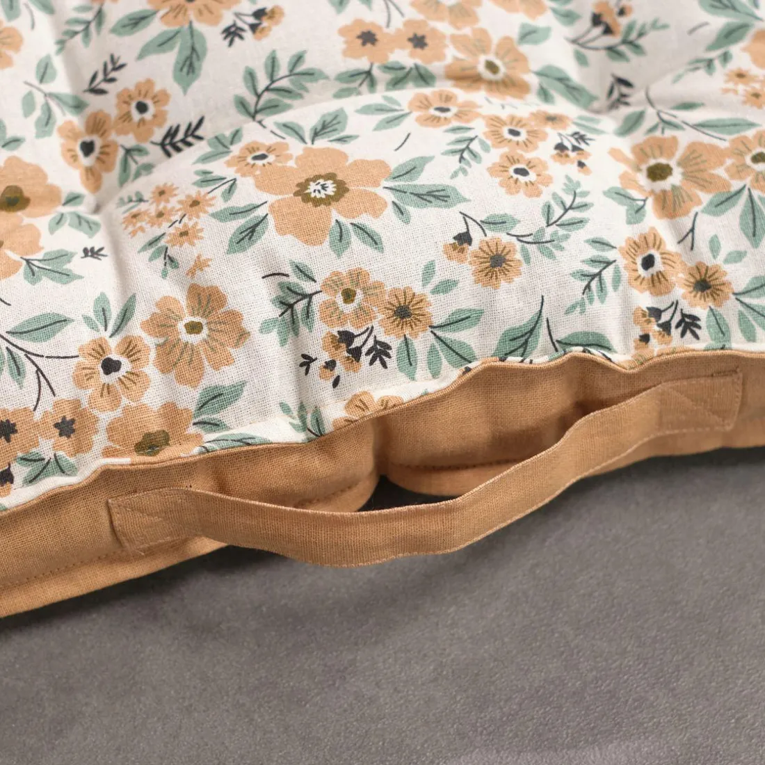 Coussin de sol Blanc imprime Liberty Coton