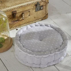 Coussin de Sol Rond Gris Imprimé Constance - Charme