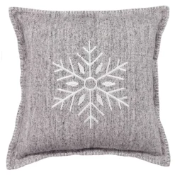Coussin en coton HORS PISTE 45 x 45 gris - clair Flocon
