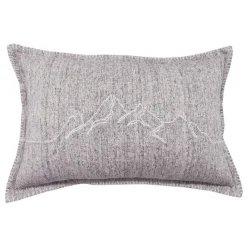 Coussin en coton HORS PISTE 40 x 60 - gris clair Montagne