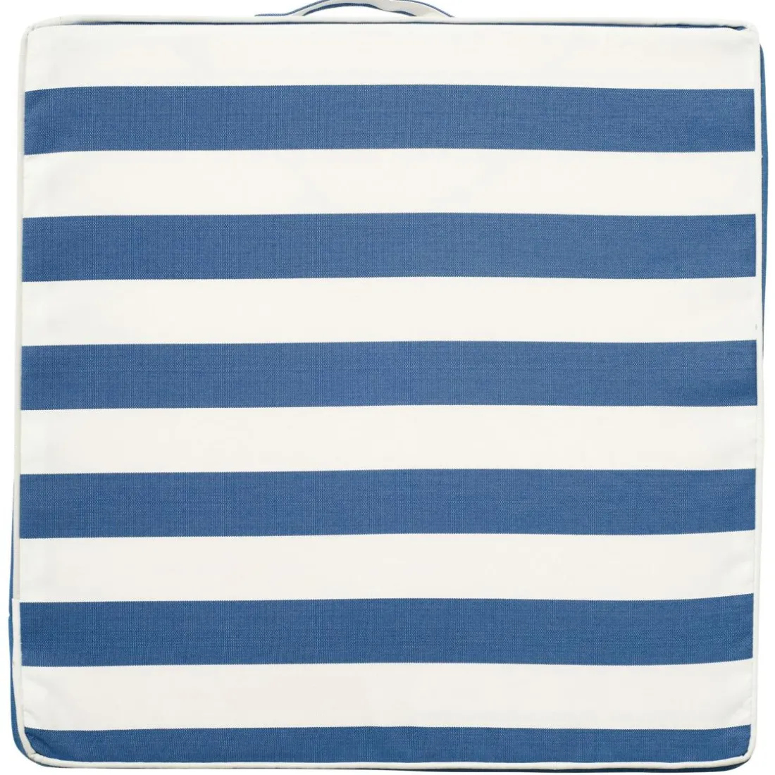 Coussin matelas en polyester PORNIC exterieur rayé bleu