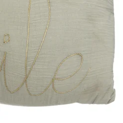 Coussin rectangulaire en gaze de coton vert