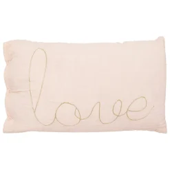 Coussin rectangulaire en gaze de coton rose