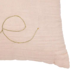 Coussin rectangulaire en gaze de coton rose
