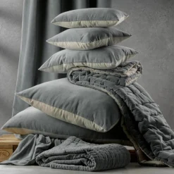 Coussin uni Elise Vert de gris 30 x 50