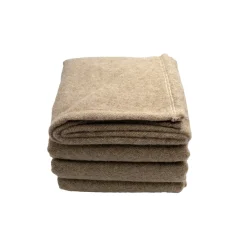 Couverture en laine mélangée effet denim COURMAYEUR Marron