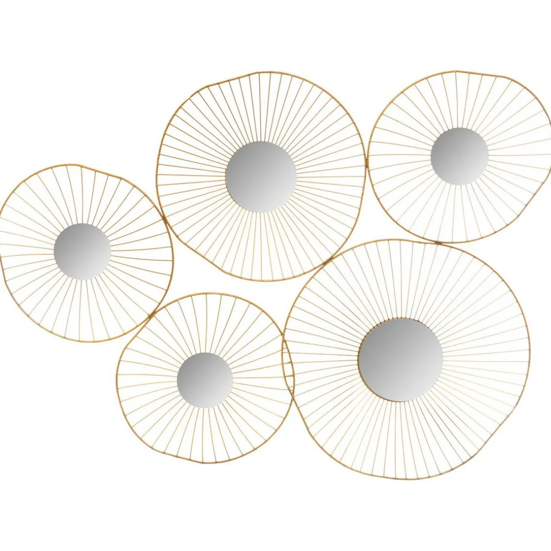 Décoration Murale 5 Miroirs Doré