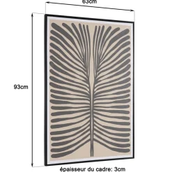 Décoration murale A en papier japonais, cadre noir HOMER