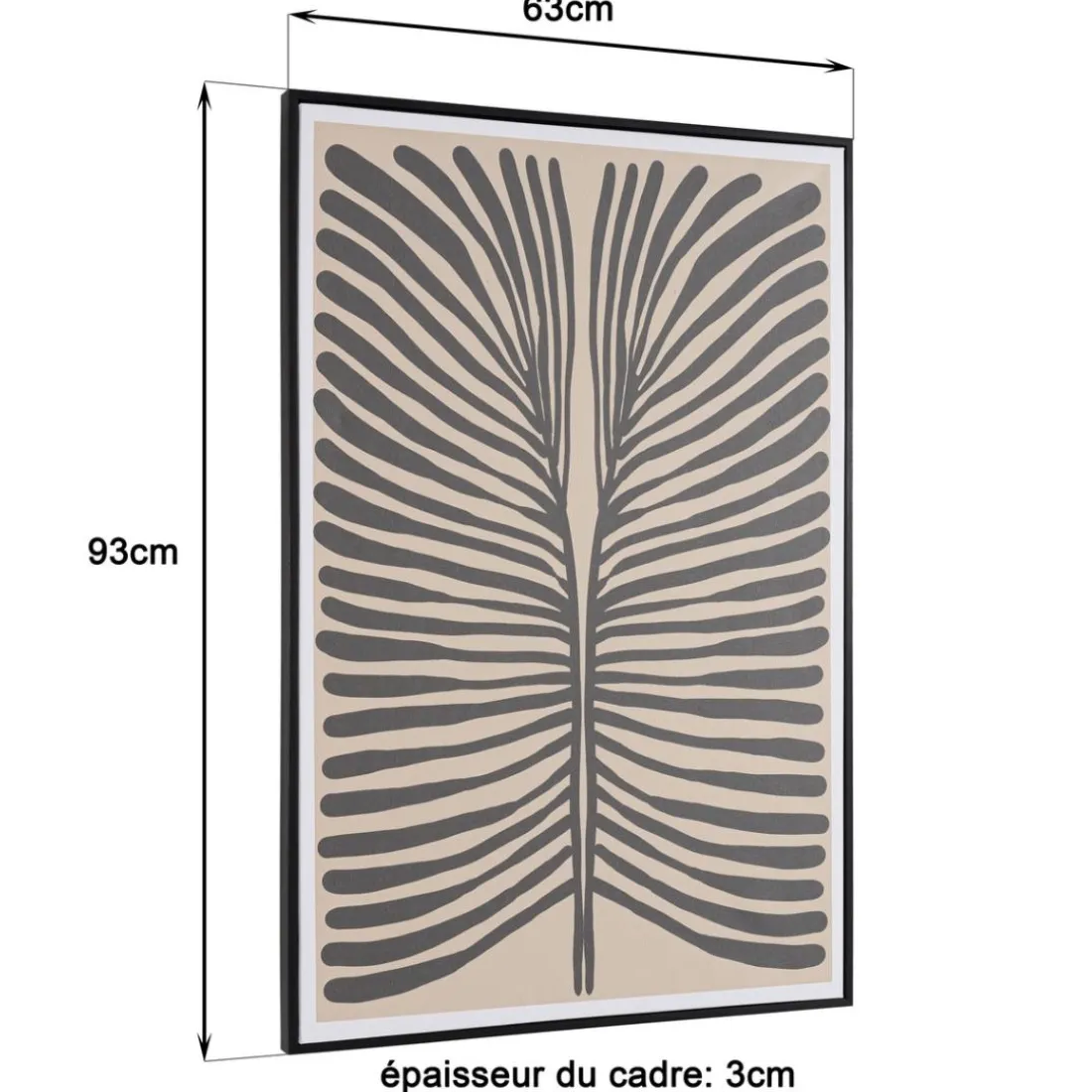 Décoration murale A en papier japonais, cadre noir HOMER