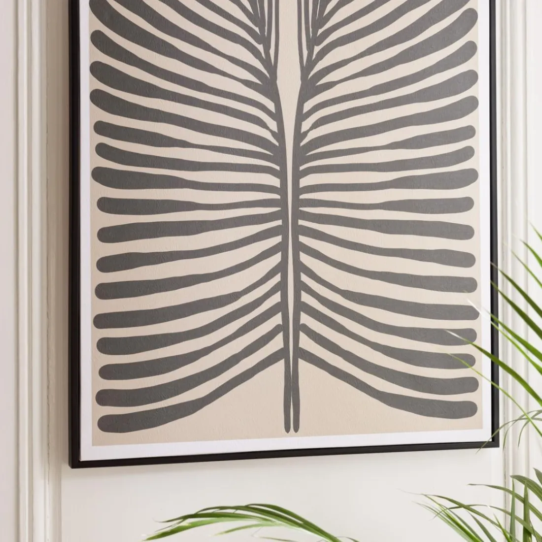 Décoration murale A en papier japonais, cadre noir HOMER