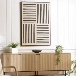 Décoration murale A lignes abstraites, cadre noir HOMER