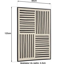 Décoration murale A lignes abstraites, cadre noir HOMER