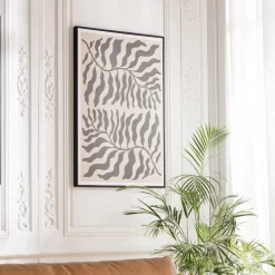 Décoration murale C en papier japonais, cadre noir HOMER