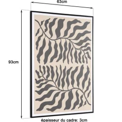 Décoration murale C en papier japonais, cadre noir HOMER