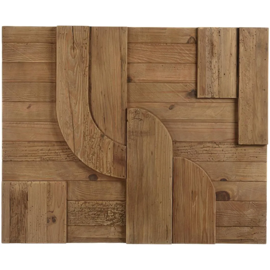 Décoration murale C formes géométriques en Pin recyclé SANDY Marron