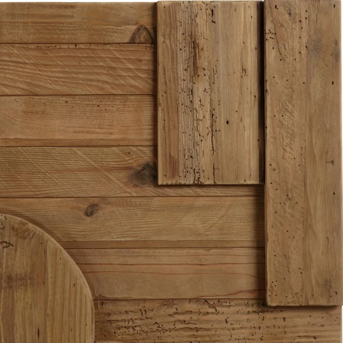 Décoration murale C formes géométriques en Pin recyclé SANDY Marron