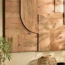 Décoration murale C formes géométriques en Pin recyclé SANDY Marron