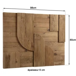 Décoration murale C formes géométriques en Pin recyclé SANDY Marron
