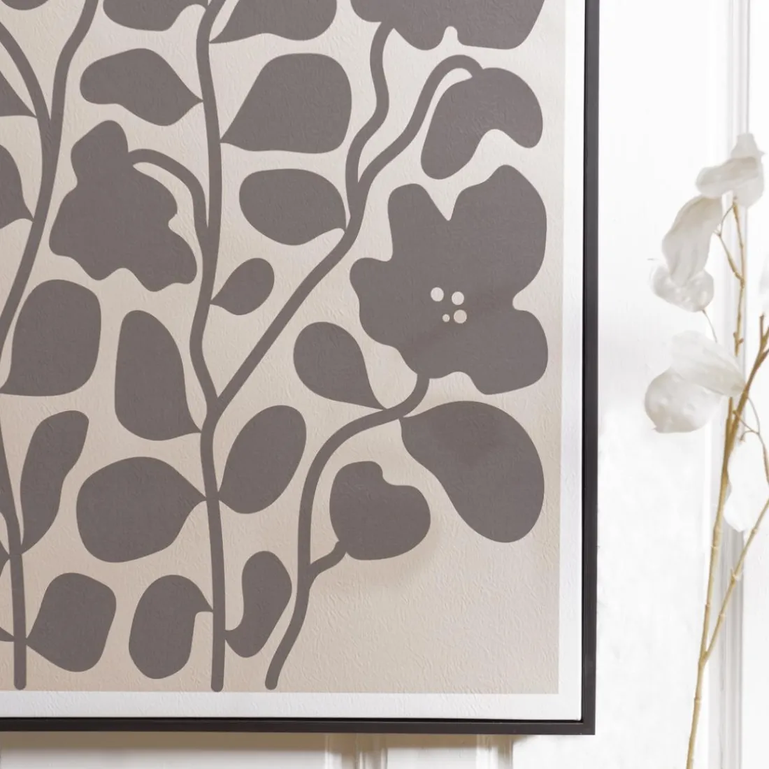 Décoration murale D en papier japonais, cadre noir HOMER