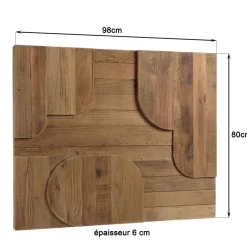 Décoration murale D formes géométriques en Pin recyclé SANDY Marron