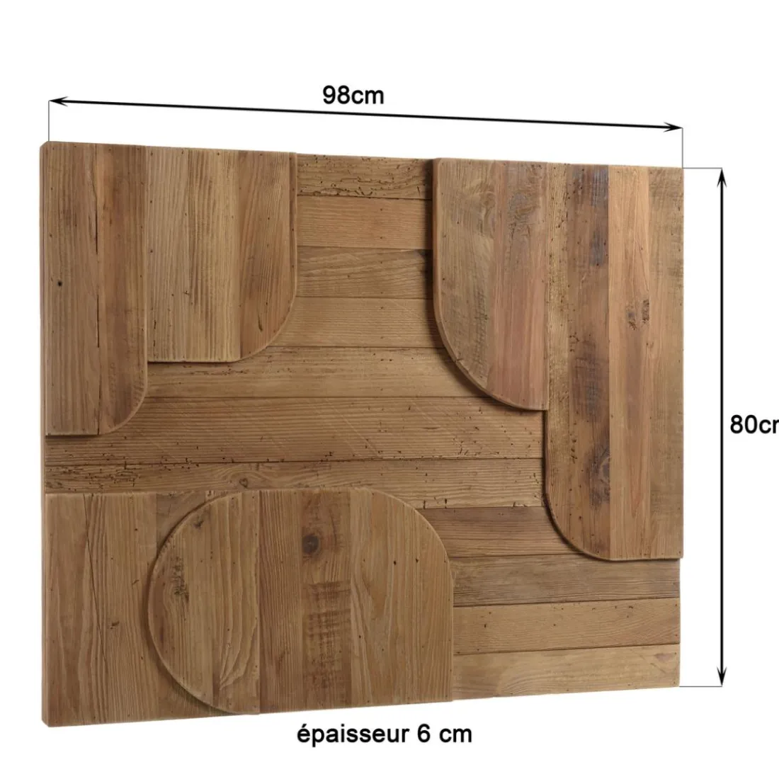 Décoration murale D formes géométriques en Pin recyclé SANDY Marron
