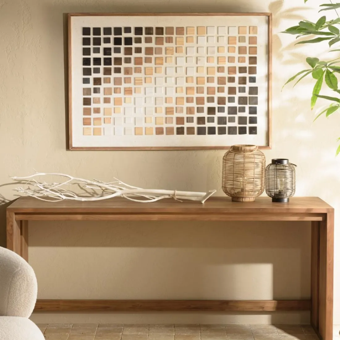 Décoration murale dégradé de mosaïque en Pin recyclé SANDY Multicolore