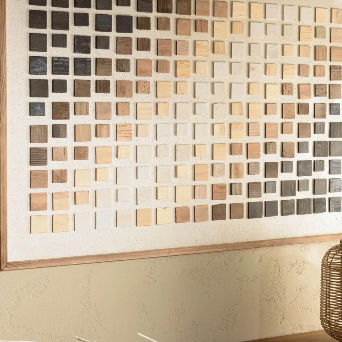 Décoration murale dégradé de mosaïque en Pin recyclé SANDY Multicolore