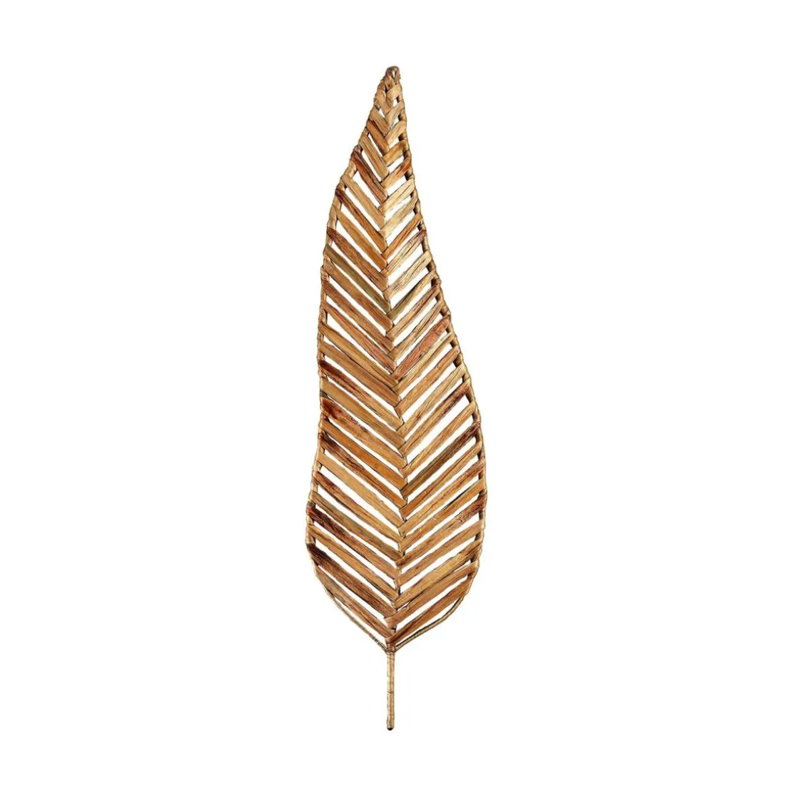 Décoration murale en jacynthe et structure metal PALMETTE FEUILLE