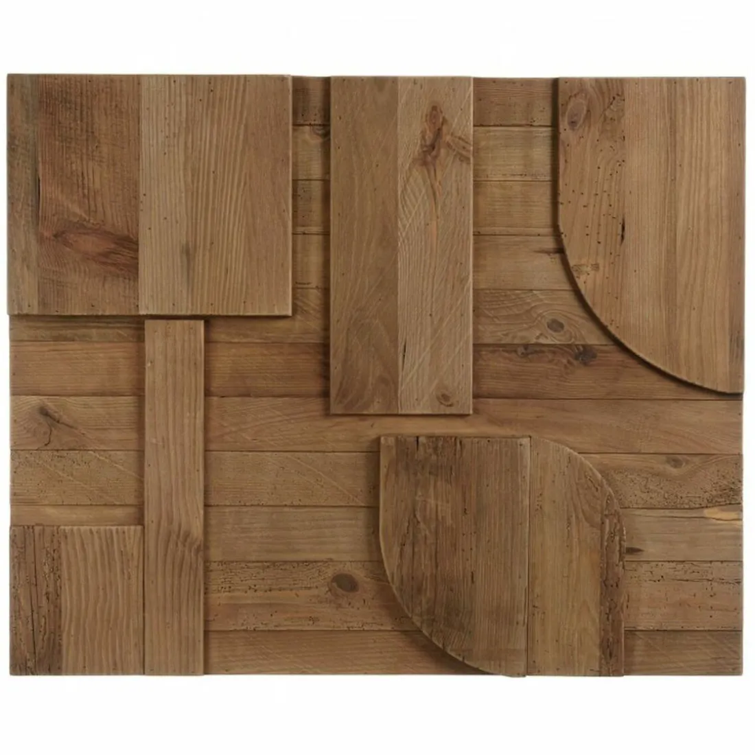 Décoration murale en pin recyclé formes géométriques SANDY marron