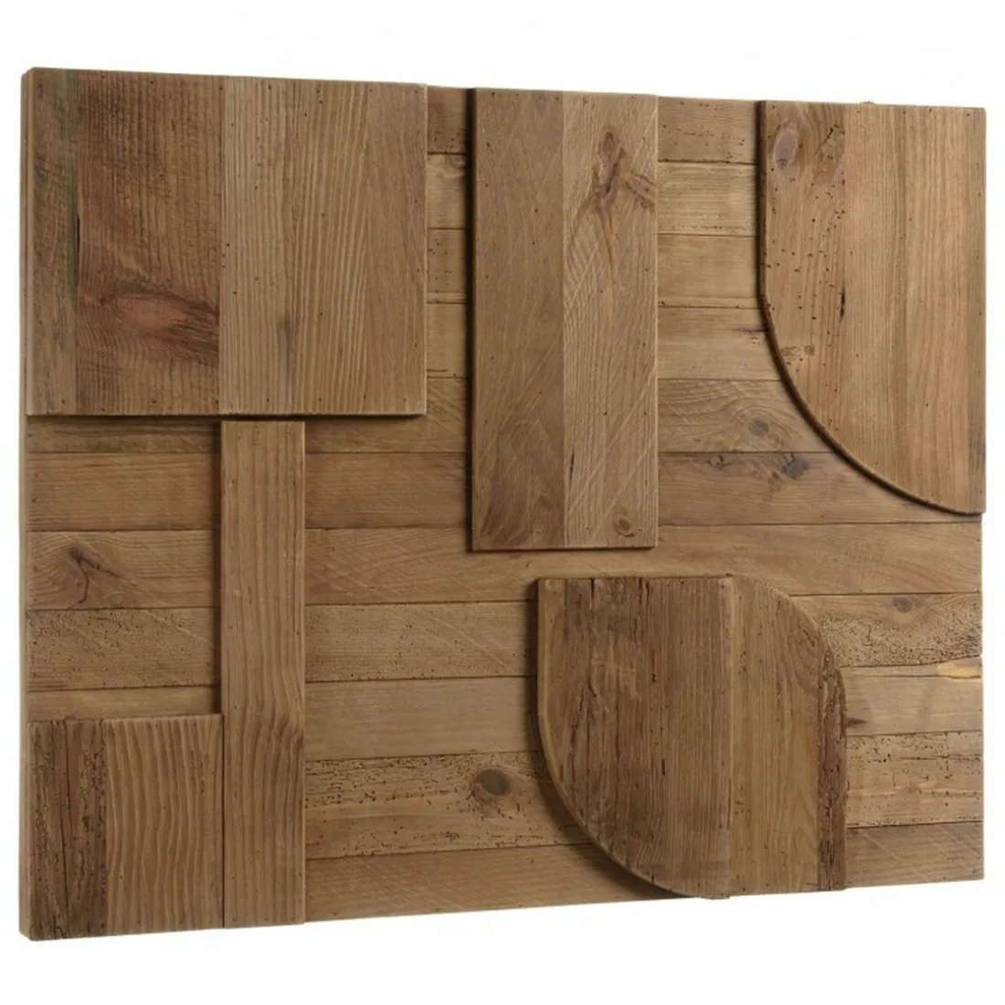 Décoration murale en pin recyclé formes géométriques SANDY marron