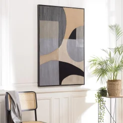 Décoration murale formes abstraites n°1, cadre noir HOMER