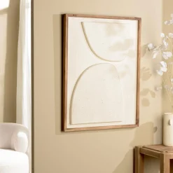 Décoration murale formes abstraites en Pin recyclé SANDY blanc