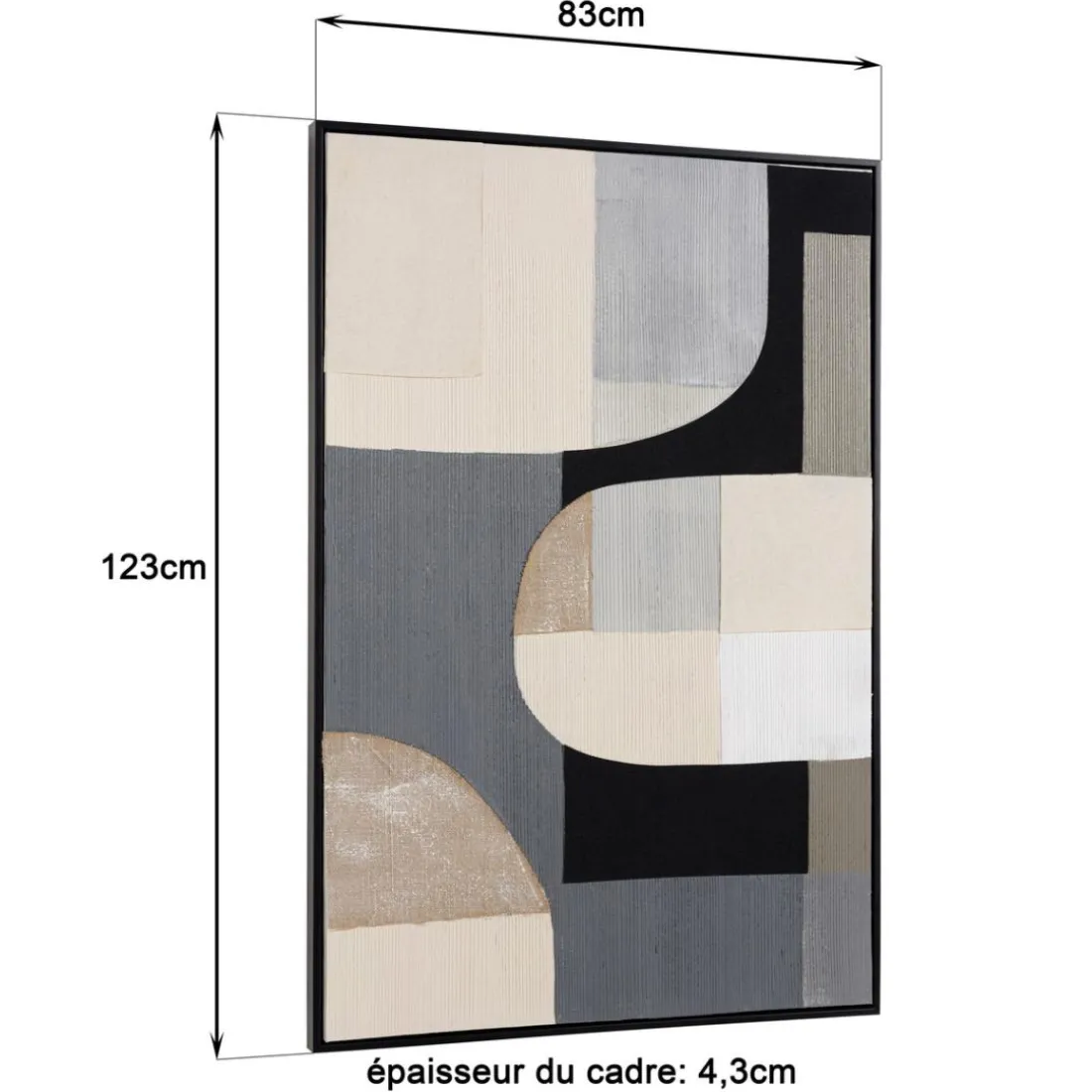Décoration murale formes abstraites n°2, cadre noir HOMER
