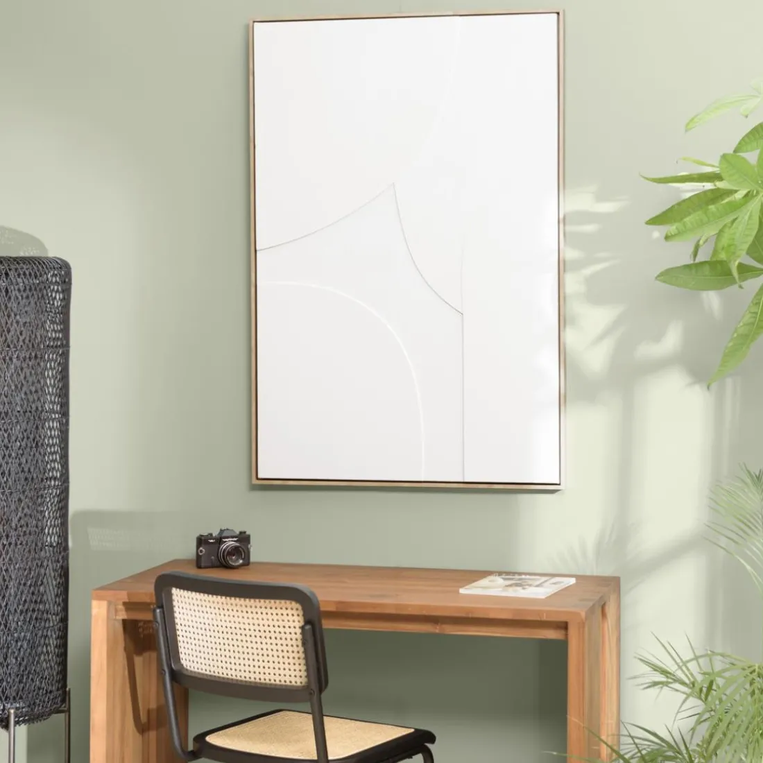 Décoration murale formes abstraites blanches en relief HOMER