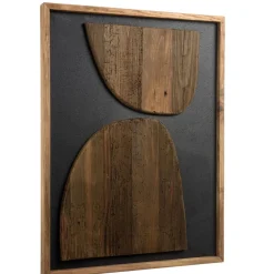 Décoration murale formes sur fond noir Pin recyclé SANDY